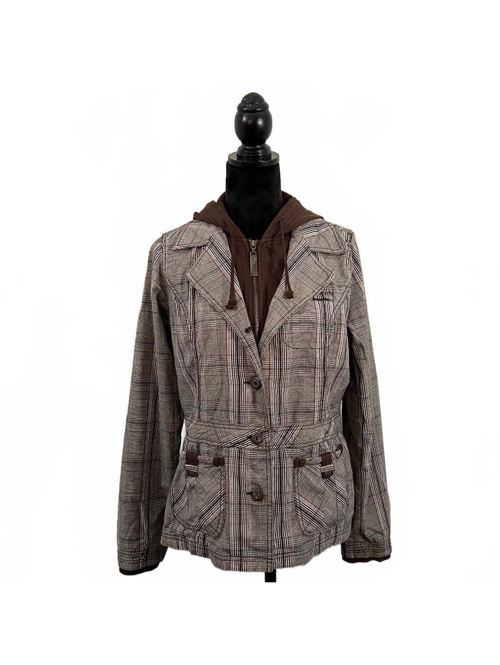 Y2K Brown Plaid Hoodie Jacket Combo 2000’s Bella Swan Fall